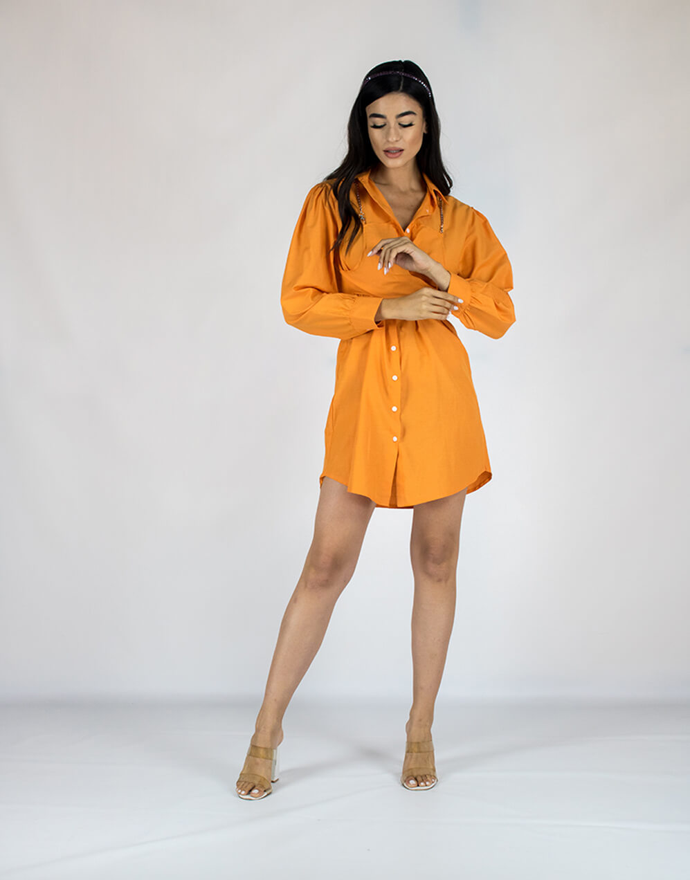 Φόρεμα-πουκάμισο Milan Πορτοκαλί